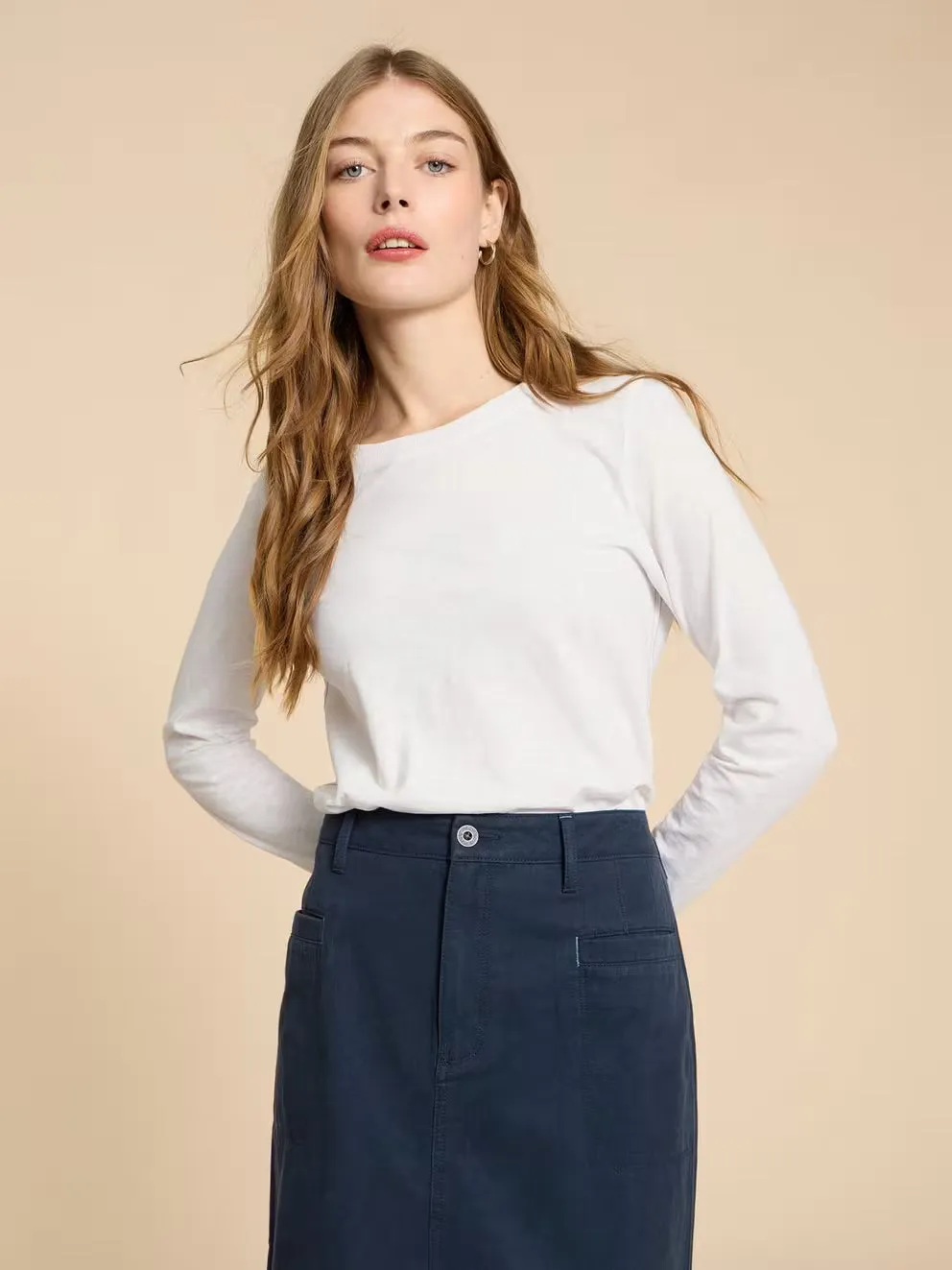 White Stuff Clara LS Tee - Brilliant White sold by Boutique with Grace