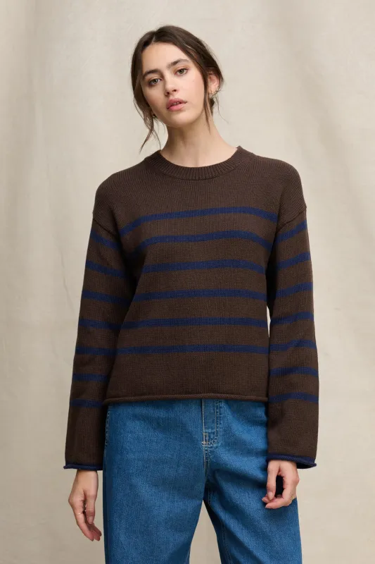 Velvet Lucia Cotton Cashmere Sweater - Espresso sold by Boutique with Grace
