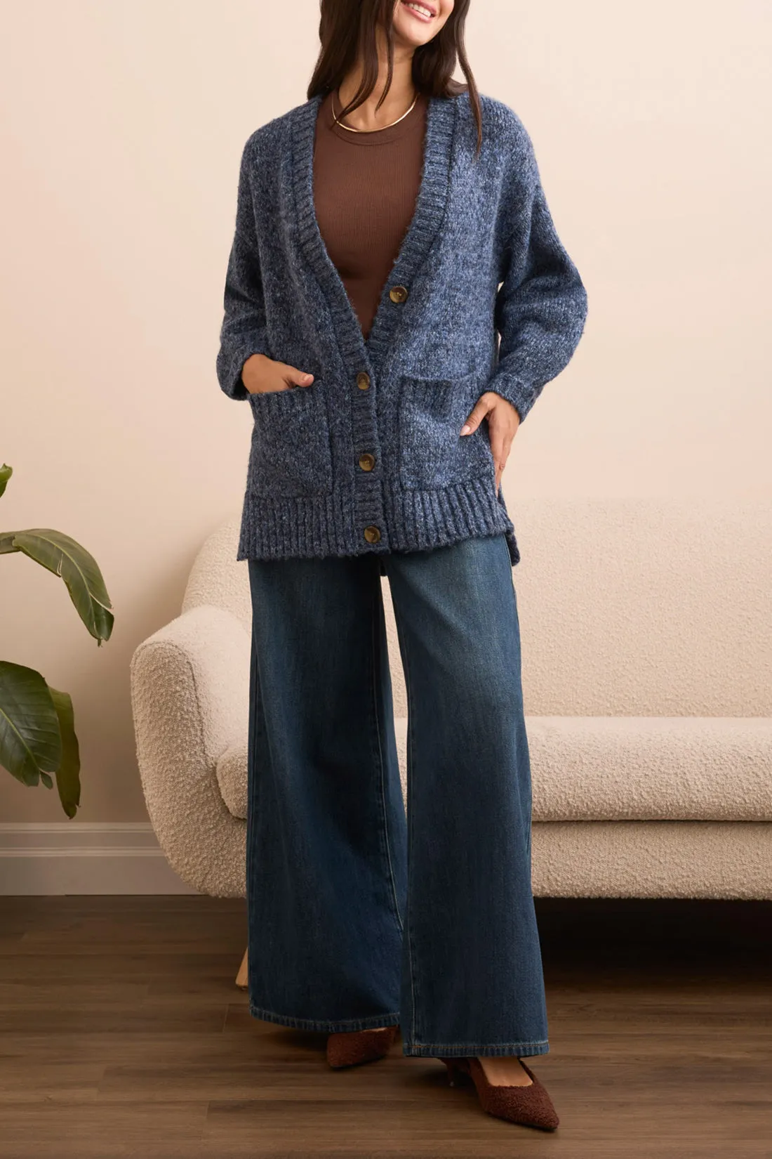 Tribal Penny Oversize Puff Sleeve Cardi - Blueaway sold by Boutique with Grace product image thumbnail 3
