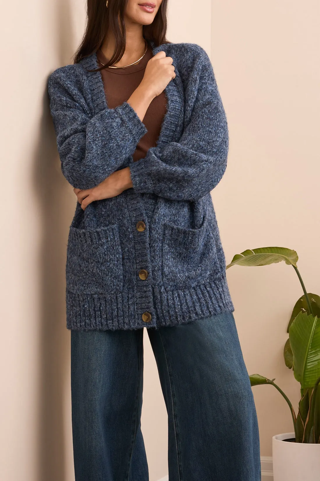 Tribal Penny Oversize Puff Sleeve Cardi - Blueaway sold by Boutique with Grace product image thumbnail 2
