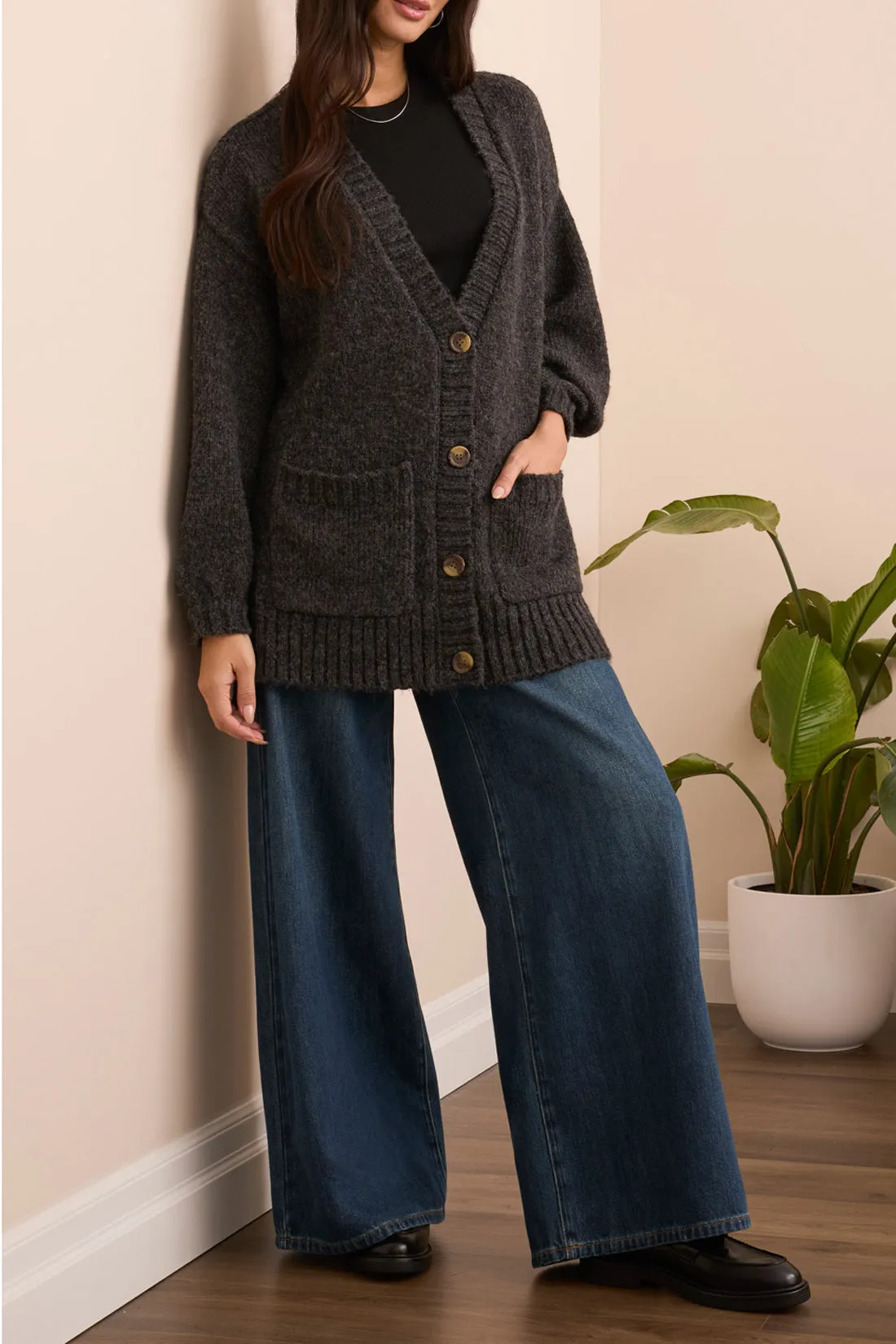 Tribal Penny Oversize Puff Sleeve Cardi - Black sold by Boutique with Grace product image thumbnail 2