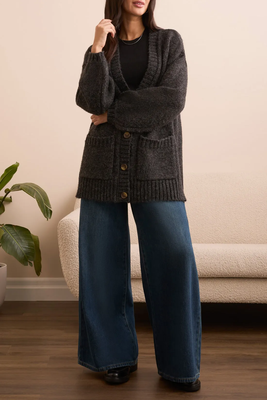 Tribal Penny Oversize Puff Sleeve Cardi - Black sold by Boutique with Grace product image thumbnail 3