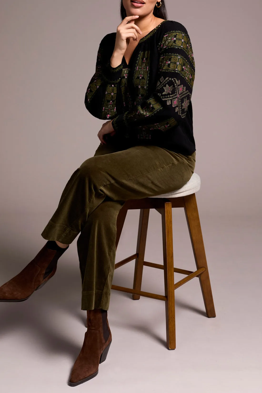 Tribal Lucille Embroidered Blouse - Black sold by Boutique with Grace product image thumbnail 3