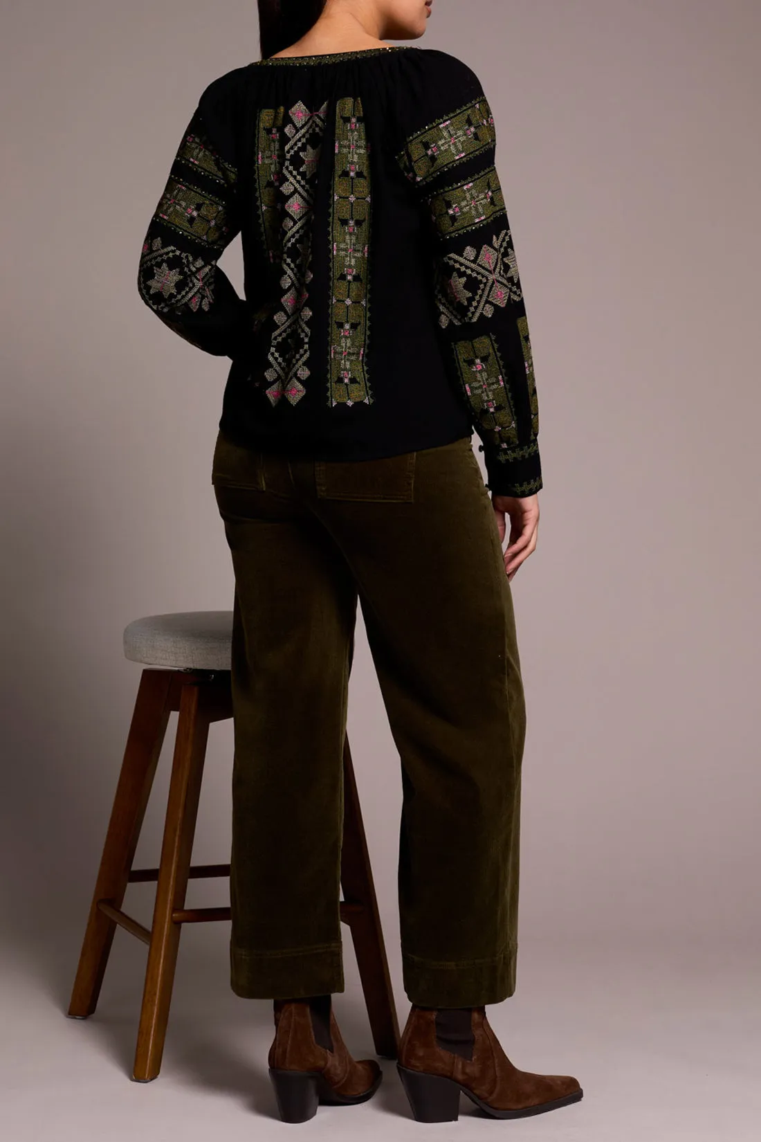 Tribal Lucille Embroidered Blouse - Black sold by Boutique with Grace product image thumbnail 4