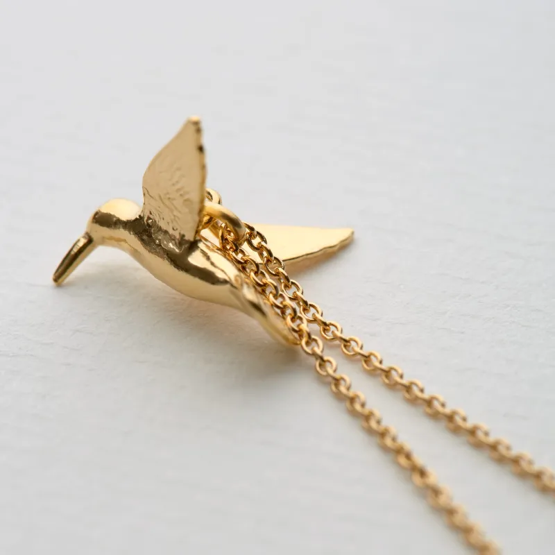 Alex Monroe Gold Hummingbird Necklace sold by Boutique with Grace