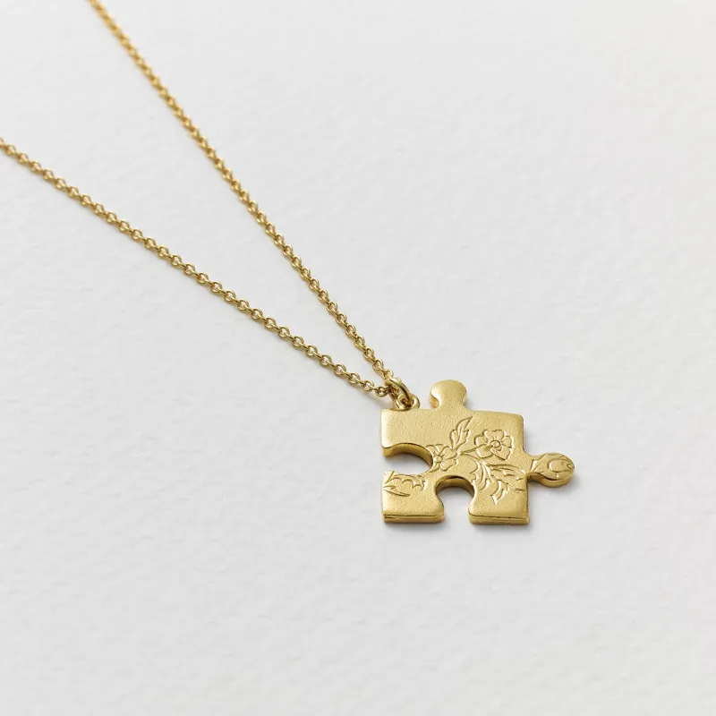 Alex Monroe Gold Floral Puzzle Piece Necklace sold by Boutique with Grace