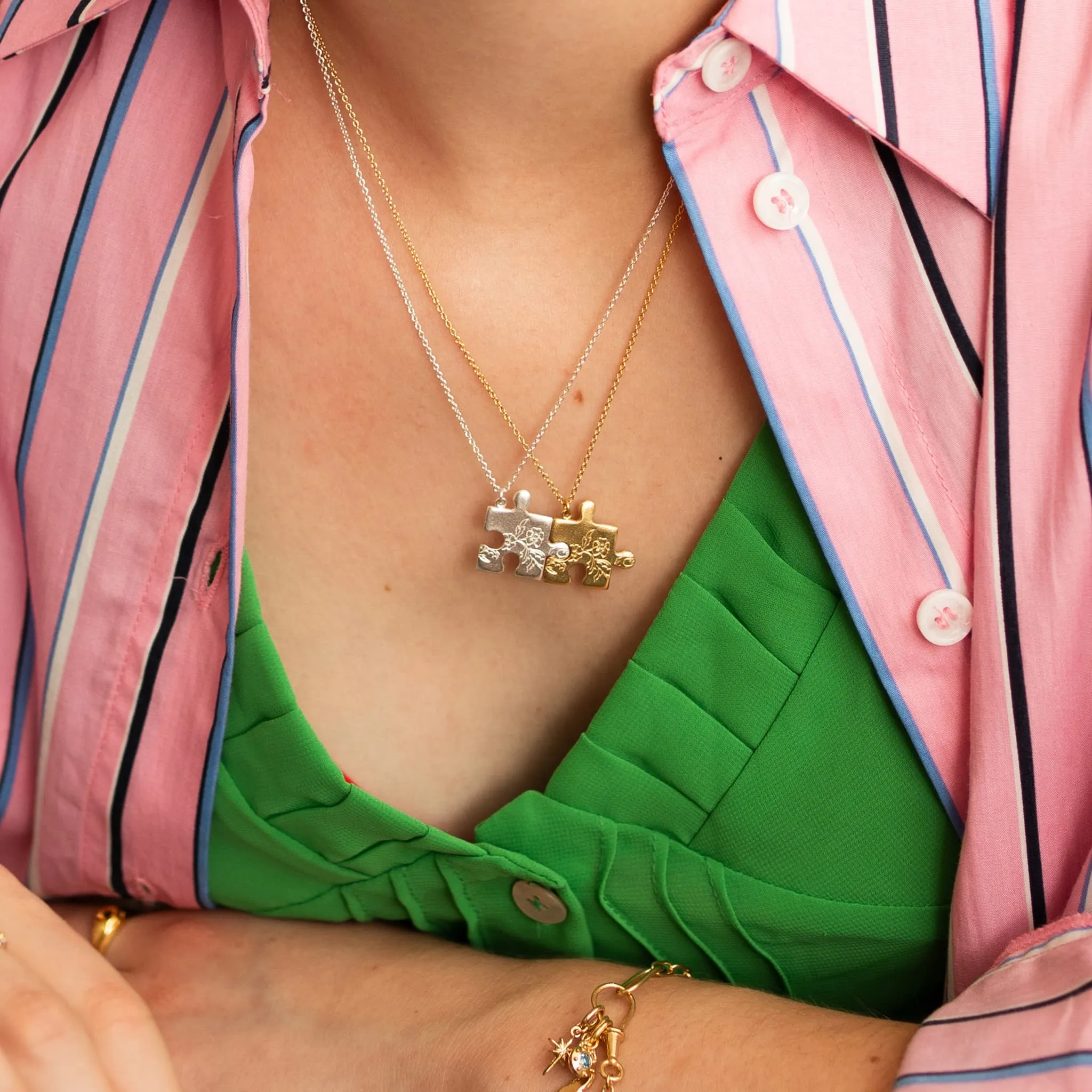 Alex Monroe Gold Floral Puzzle Piece Necklace sold by Boutique with Grace product image thumbnail 5