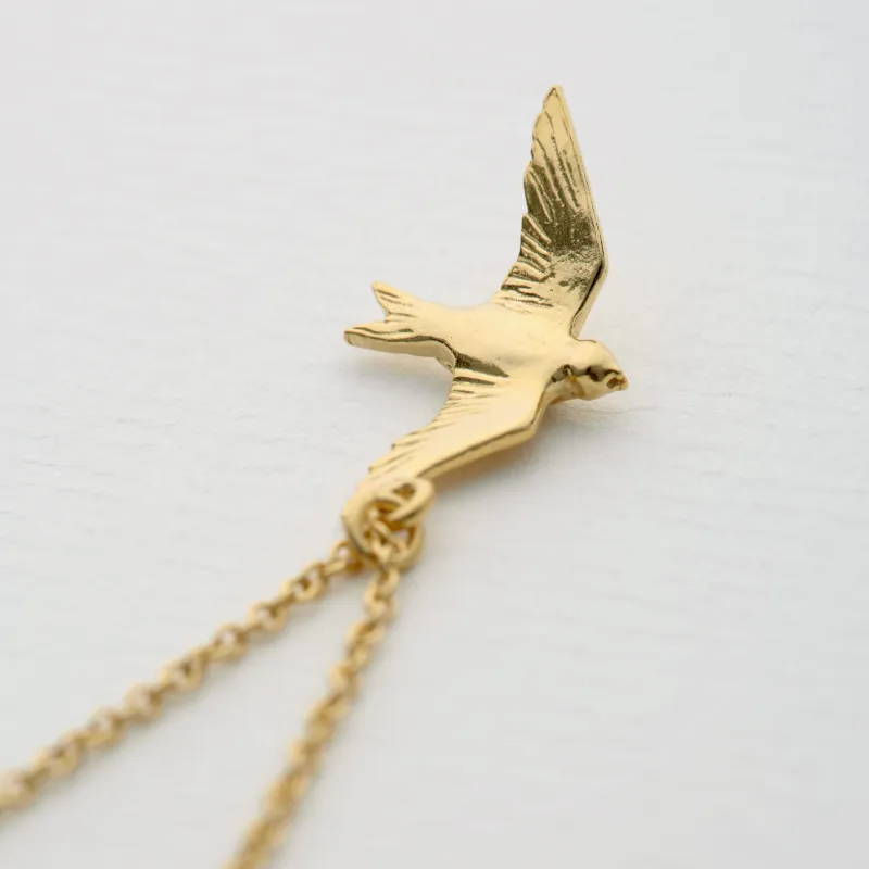 Alex Monroe Flying Swallow Necklace sold by Boutique with Grace