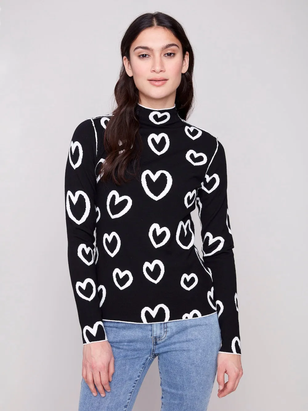 Charlie B Reversible Mock Neck - Hearts sold by Boutique with Grace product image thumbnail 2