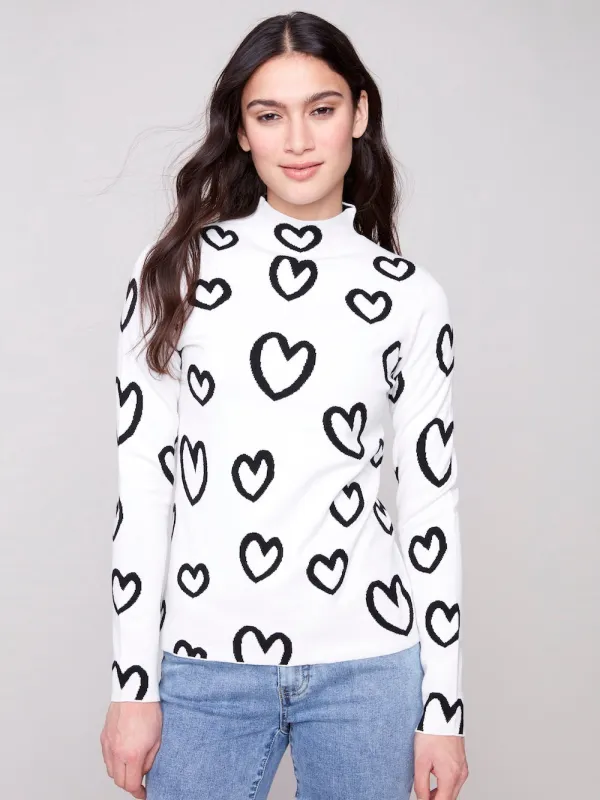 Charlie B Reversible Mock Neck - Hearts sold by Boutique with Grace