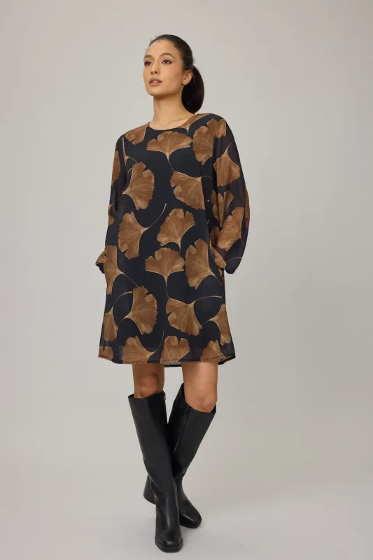 Pistache Georgette Shift Dress - Mocha Floral sold by Boutique with Grace