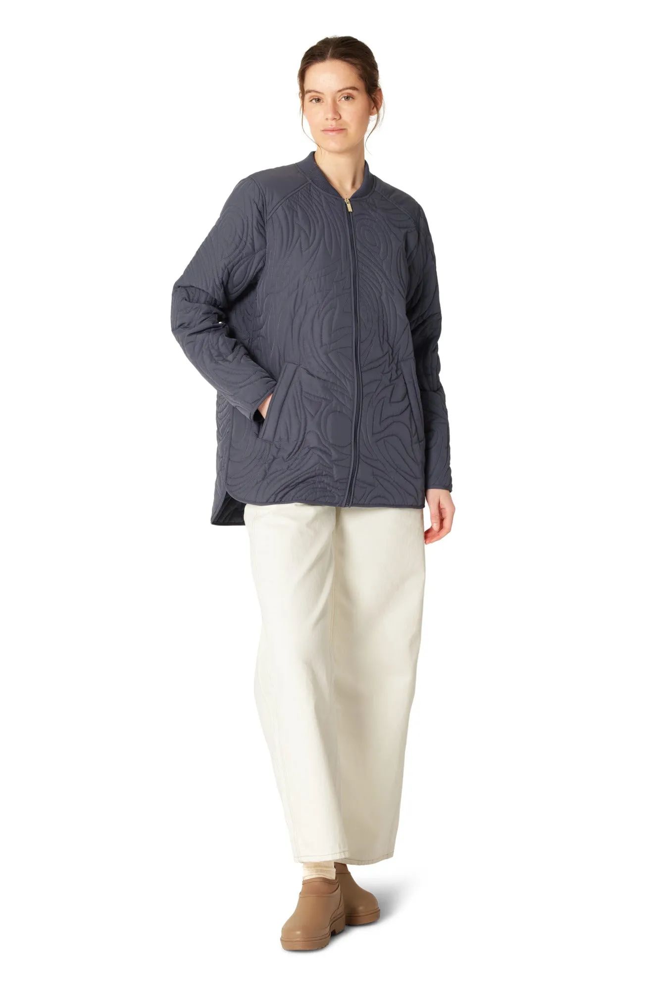 Ilse Jacobsen Short Quilt Jacket - Ombre Blue sold by Boutique with Grace