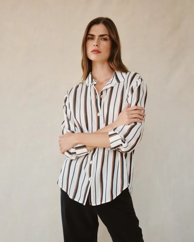 Bella Dahl Boyfriend Button Down - Autumn Lurex sold by Boutique with Grace
