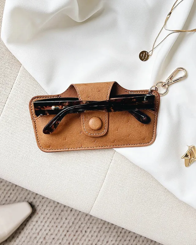 Louenhide Skittle Sunglass Case - Ostrich Nutmeg sold by Boutique with Grace