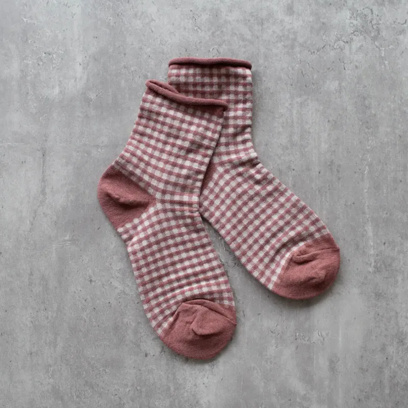 Tiepology Picnic Crew Socks - Mauve made by Tiepology