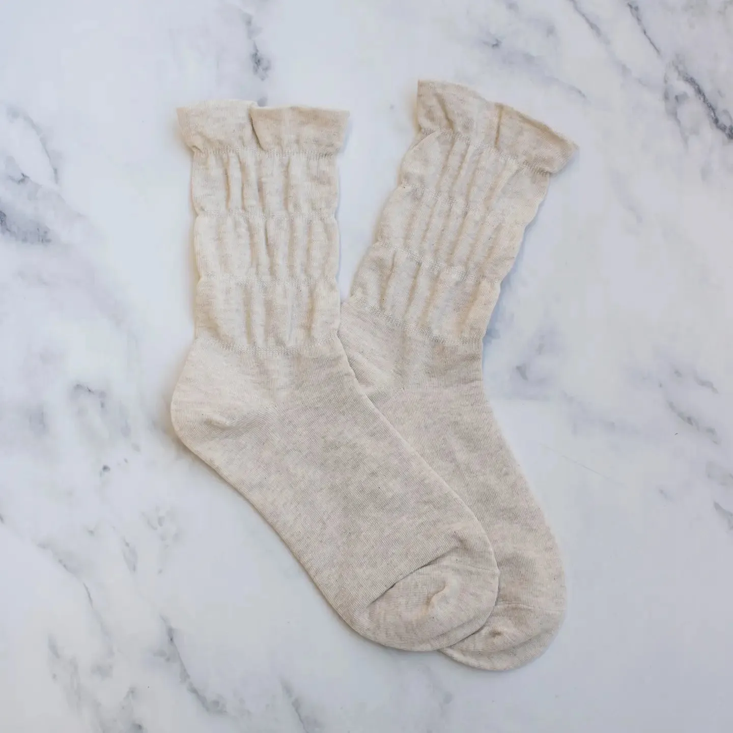 Tiepology Triple Ruffle Socks - Beige sold by Boutique with Grace