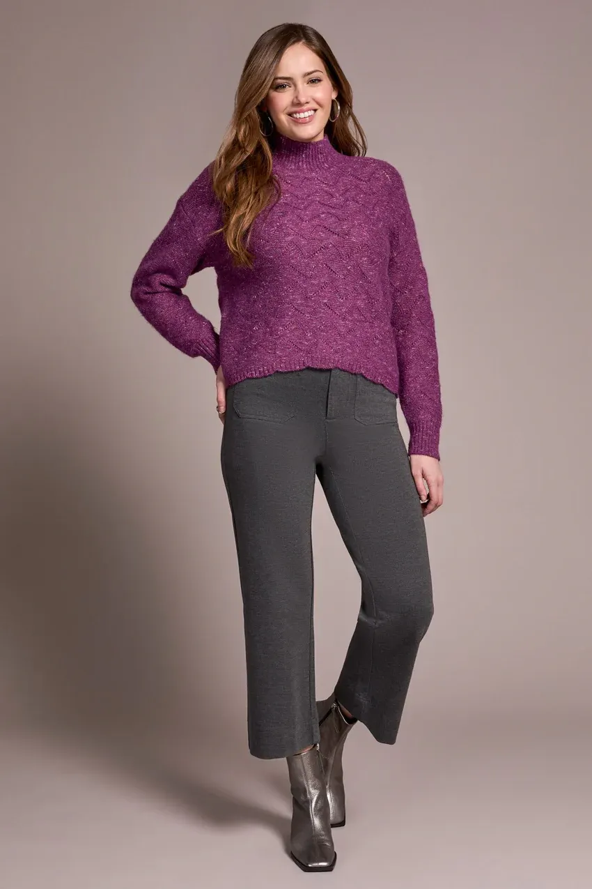 Tribal Evelyn Puff Sleeve Mock Neck - Dahlia sold by Boutique with Grace product image thumbnail 2