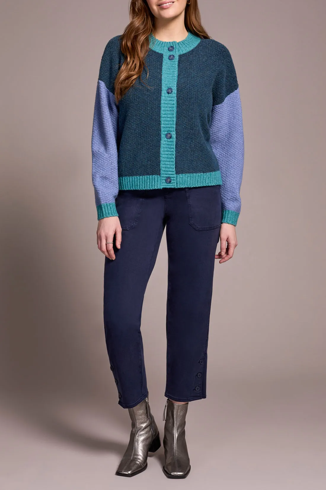 Tribal Colourblock Cardi - Opal Green sold by Boutique with Grace