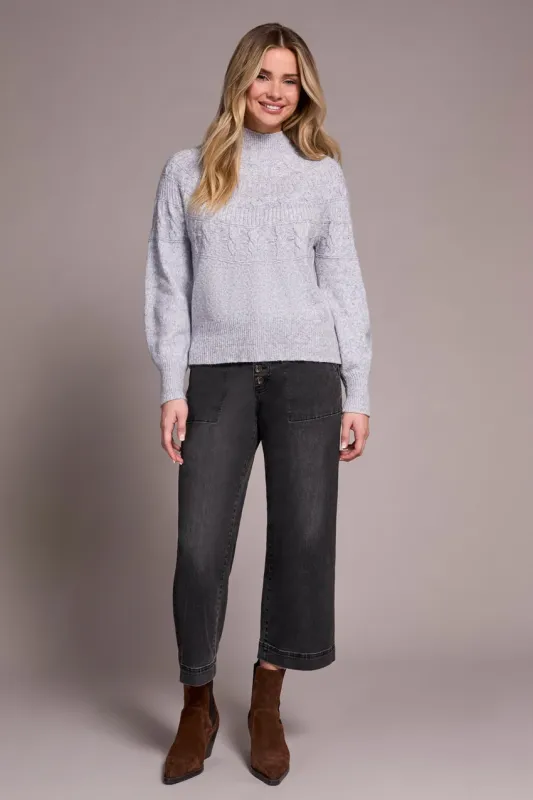 Tribal Helena Mock Neck Sweater - Marine sold by Boutique with Grace