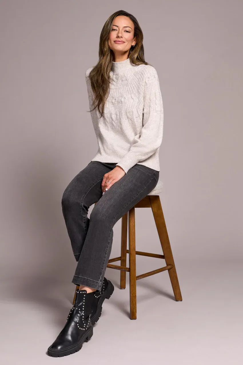 Tribal Helena Mock Neck Sweater - Moonstone sold by Boutique with Grace product image thumbnail 3