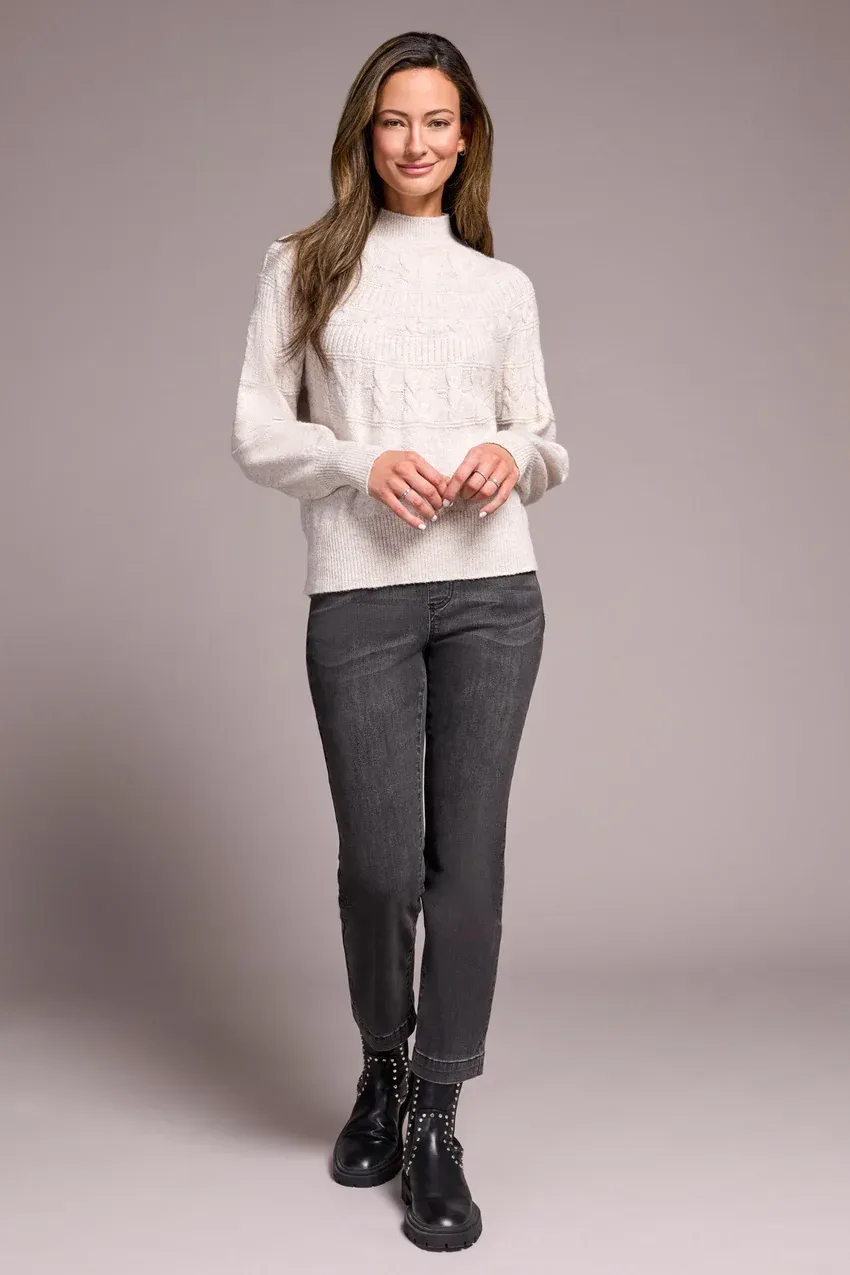 Tribal Helena Mock Neck Sweater - Moonstone sold by Boutique with Grace product image thumbnail 2
