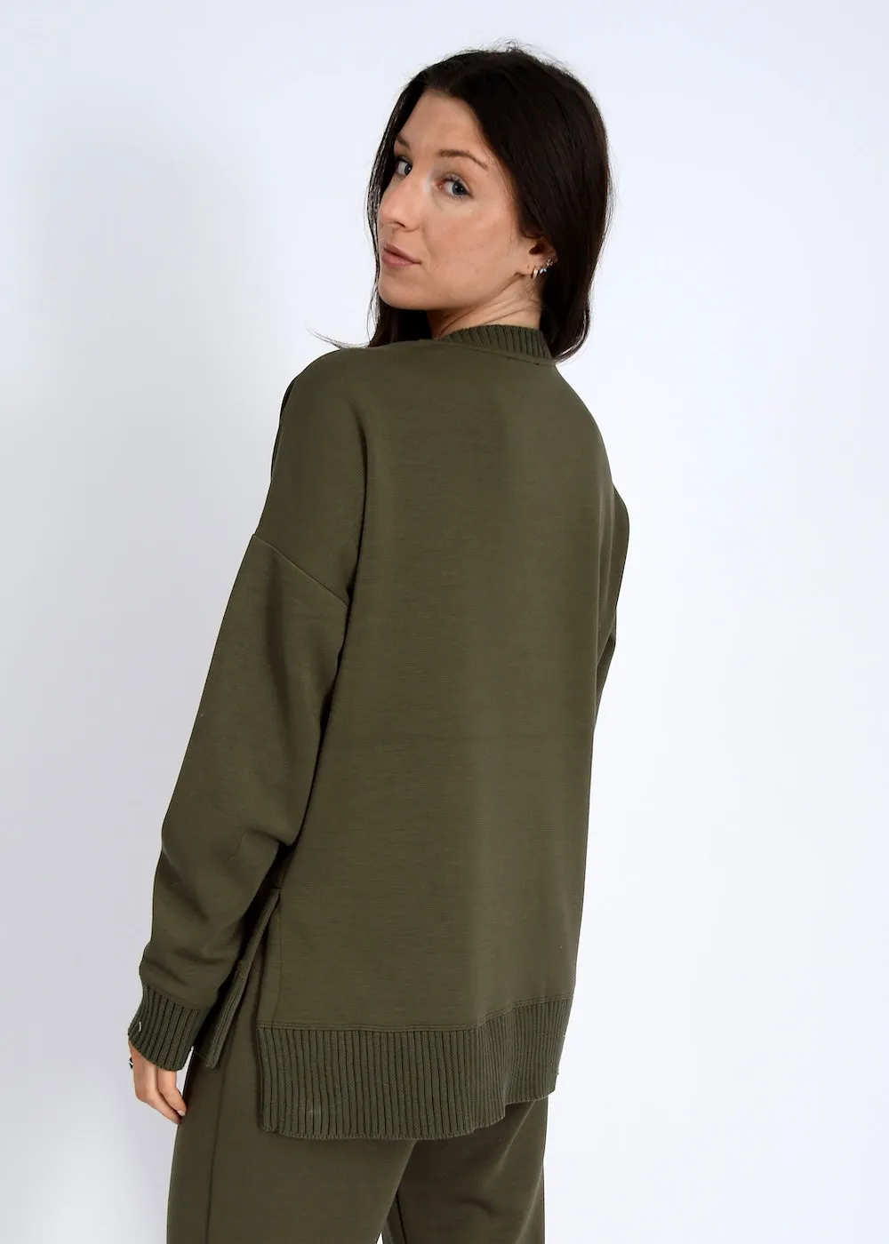 RD Vixie Rib V-Neck Top - Olive sold by Boutique with Grace product image thumbnail 4