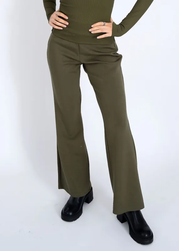 RD Florine Soft Knit Flare Pant - Olive sold by Boutique with Grace