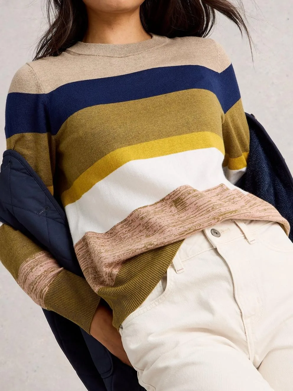 White Stuff Katie Stripe Jumper - Green Multi sold by Boutique with Grace