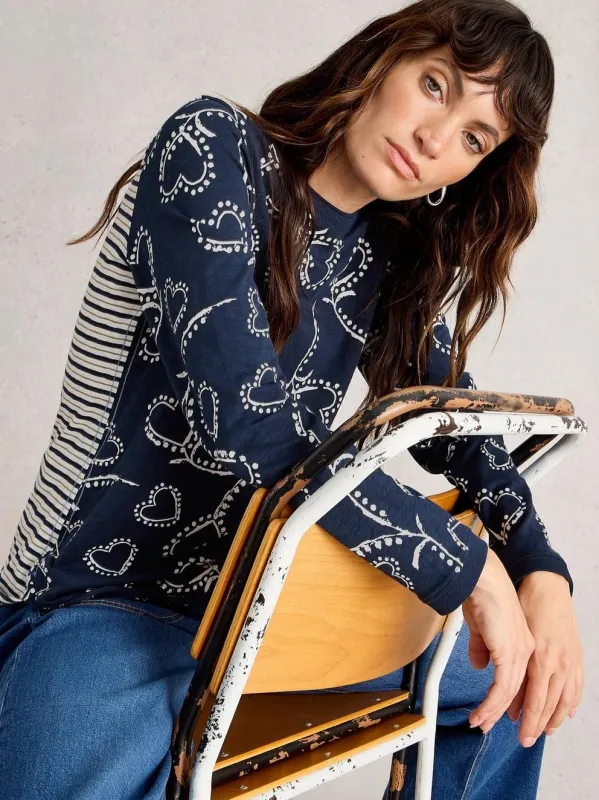 White Stuff Clara LS Tee - Navy Multi sold by Boutique with Grace