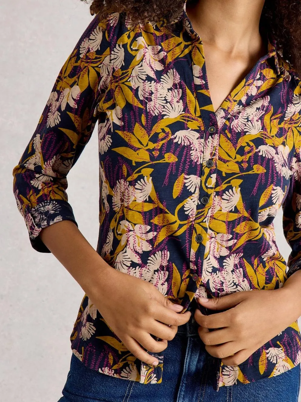 White Stuff Annie Jersey Shirt - Navy Multi sold by Boutique with Grace product image thumbnail 2