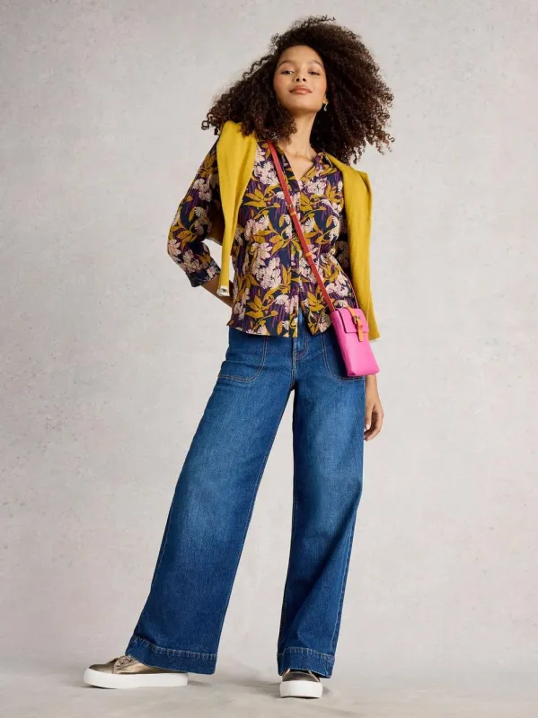 White Stuff Annie Jersey Shirt - Navy Multi sold by Boutique with Grace