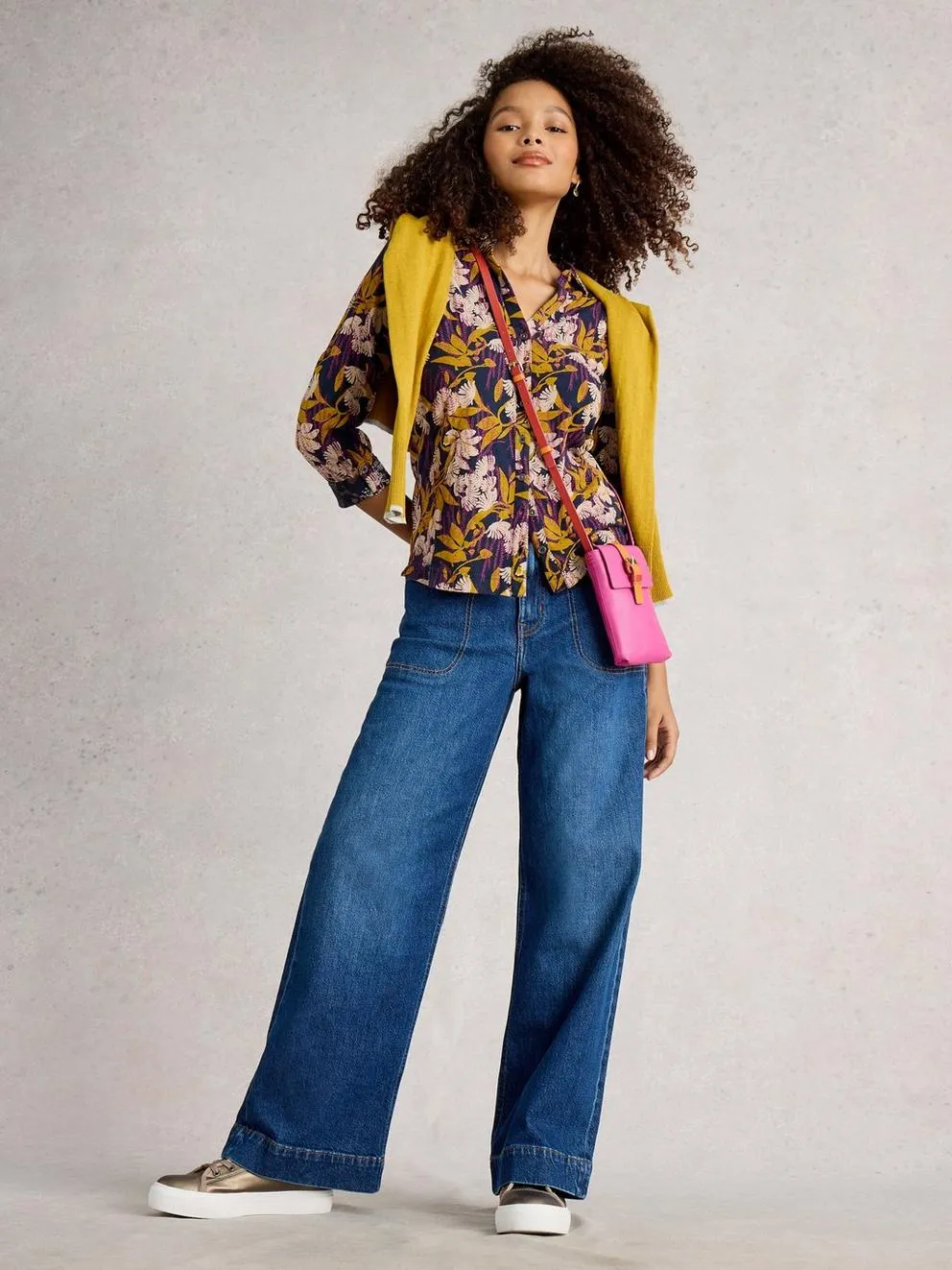 White Stuff Annie Jersey Shirt - Navy Multi sold by Boutique with Grace