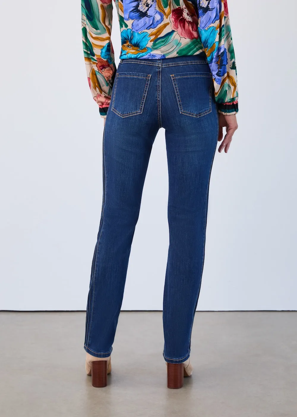 FDJ Olivia Side Pintuck Straight Leg - Dark Wash sold by Boutique with Grace product image thumbnail 5