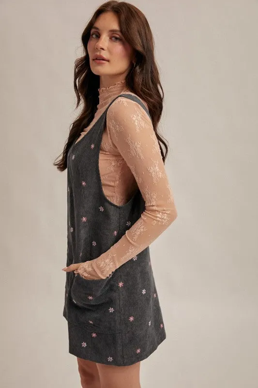 Hem & Thread Floral Pinafore - Teal sold by Boutique with Grace product image thumbnail 4
