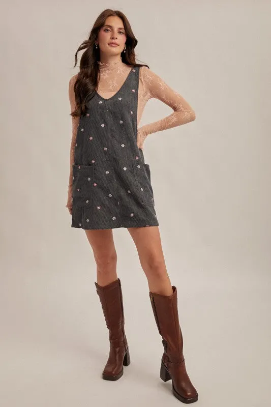 Hem & Thread Floral Pinafore - Teal sold by Boutique with Grace product image thumbnail 3