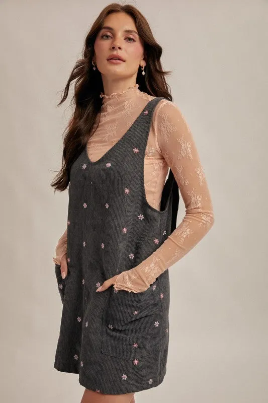 Hem & Thread Floral Pinafore - Teal sold by Boutique with Grace product image thumbnail 2