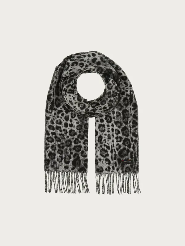 V. Fraas Cashmink Leopard Scarf - Grey sold by Boutique with Grace