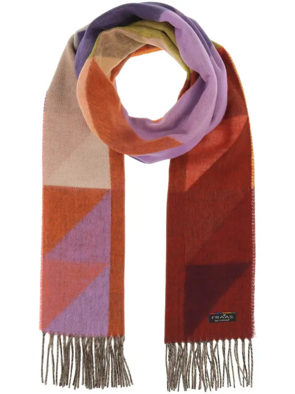 V. Fraas Cashmink Geo Colourblock Scarf - Spice sold by Boutique with Grace