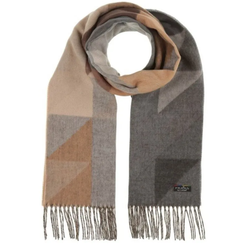 V. Fraas Cashmink Geo Colourblock Scarf - Grey sold by Boutique with Grace