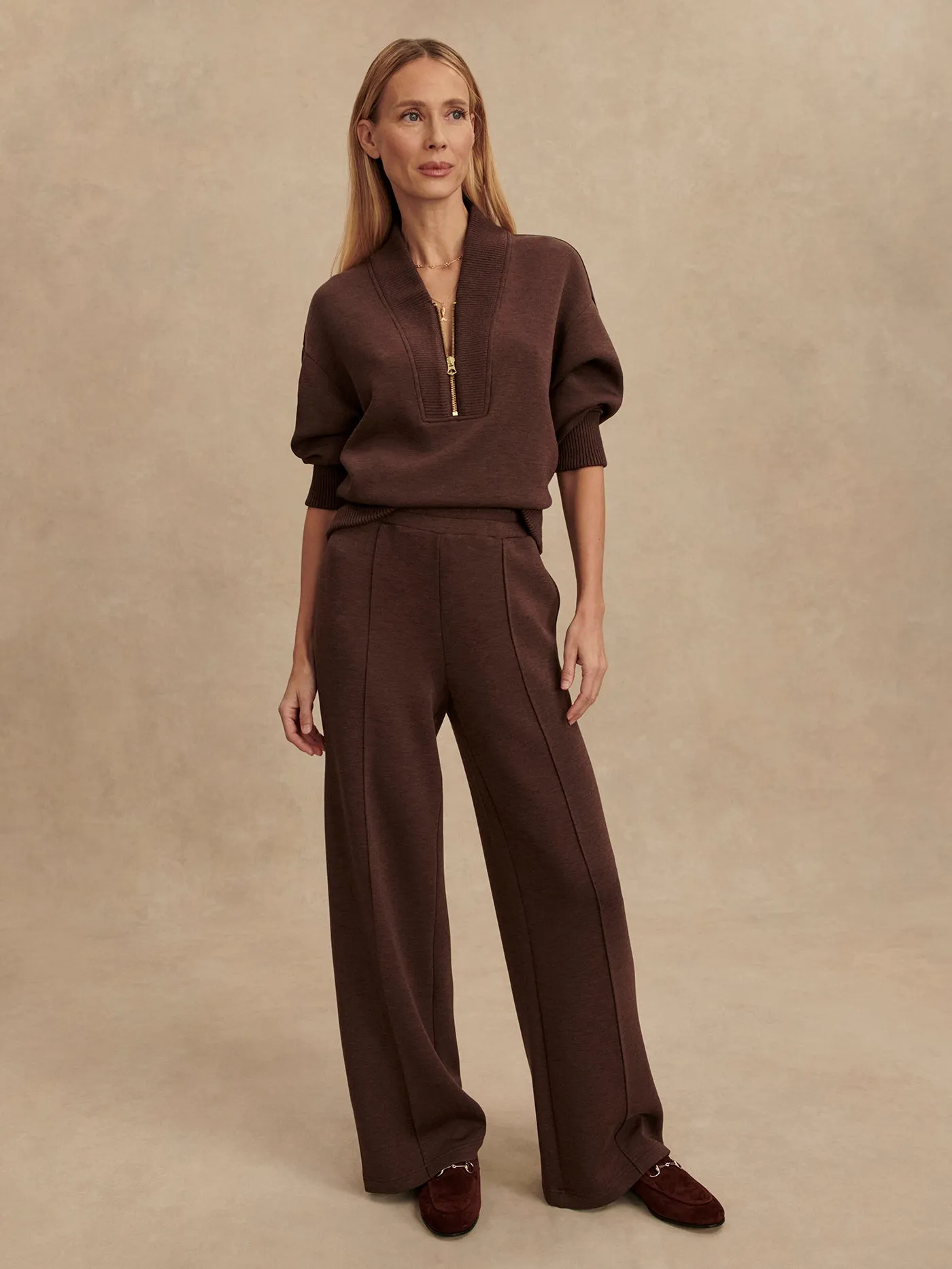 Varley Wide Leg Pant 30 - Coffee Bean Marl sold by Boutique with Grace