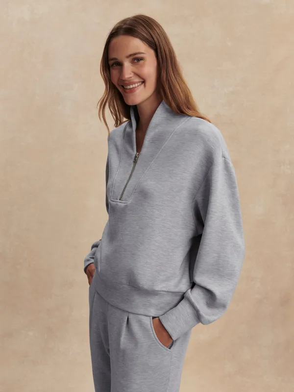 Varley Davidson Half Zip - Mid Blue Marl sold by Boutique with Grace