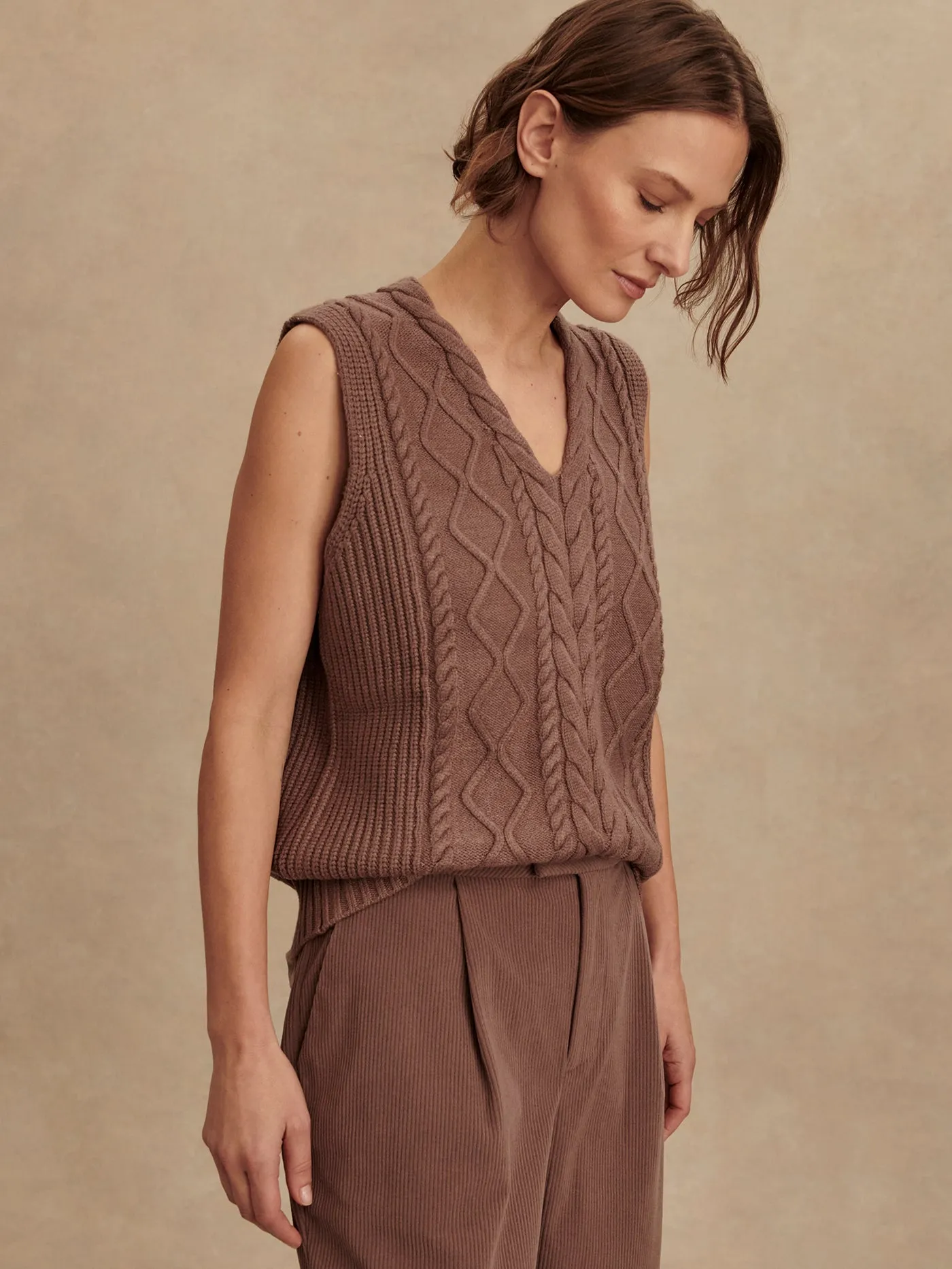 Varley Kay Knit Vest - Deep Taupe sold by Boutique with Grace product image thumbnail 4