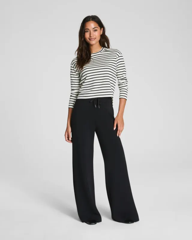 Spanx AirEssentials LS Side Slit Top - Pier Stripe sold by Boutique with Grace