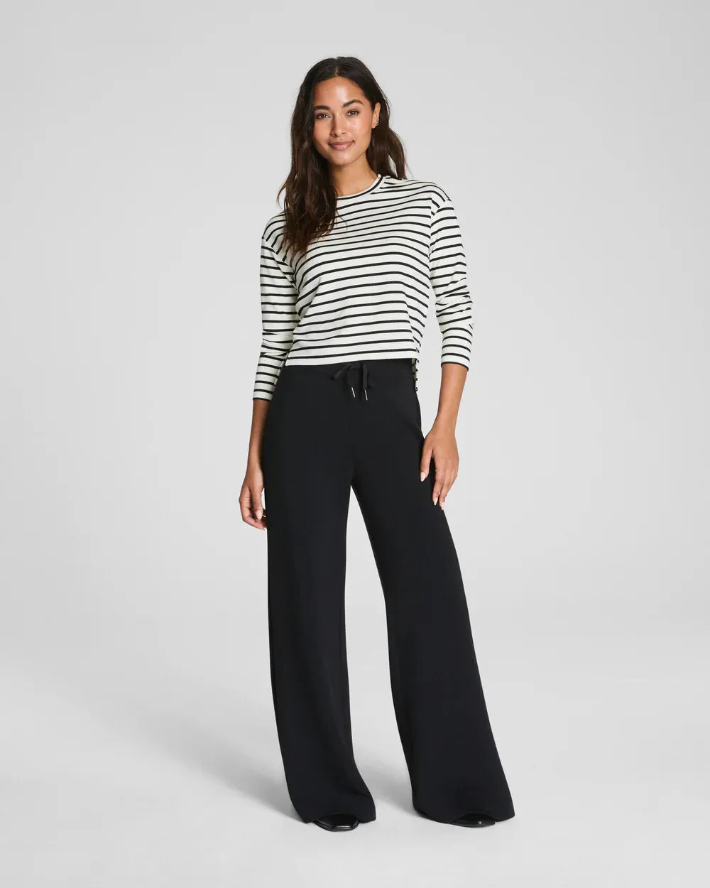 Spanx AirEssentials LS Side Slit Top - Pier Stripe sold by Boutique with Grace