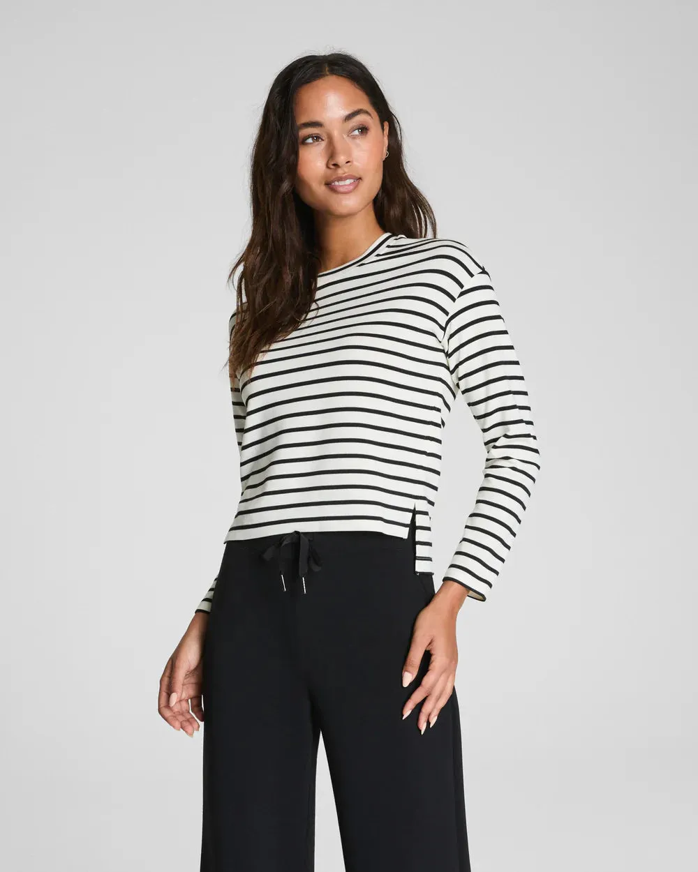 Spanx AirEssentials LS Side Slit Top - Pier Stripe sold by Boutique with Grace product image thumbnail 2