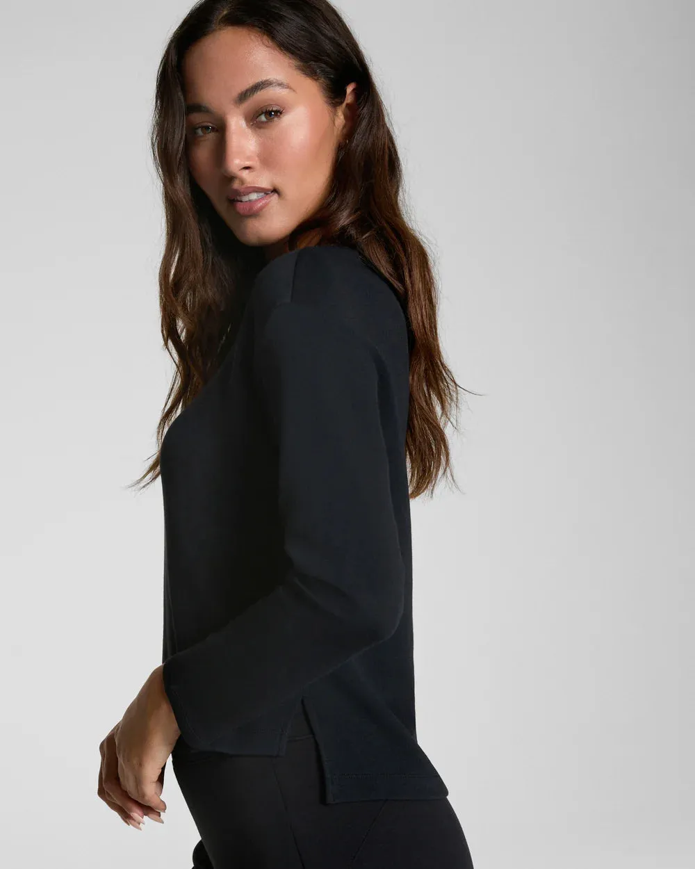 Spanx AirEssentials LS Side Slit Top - Very Black sold by Boutique with Grace product image thumbnail 4