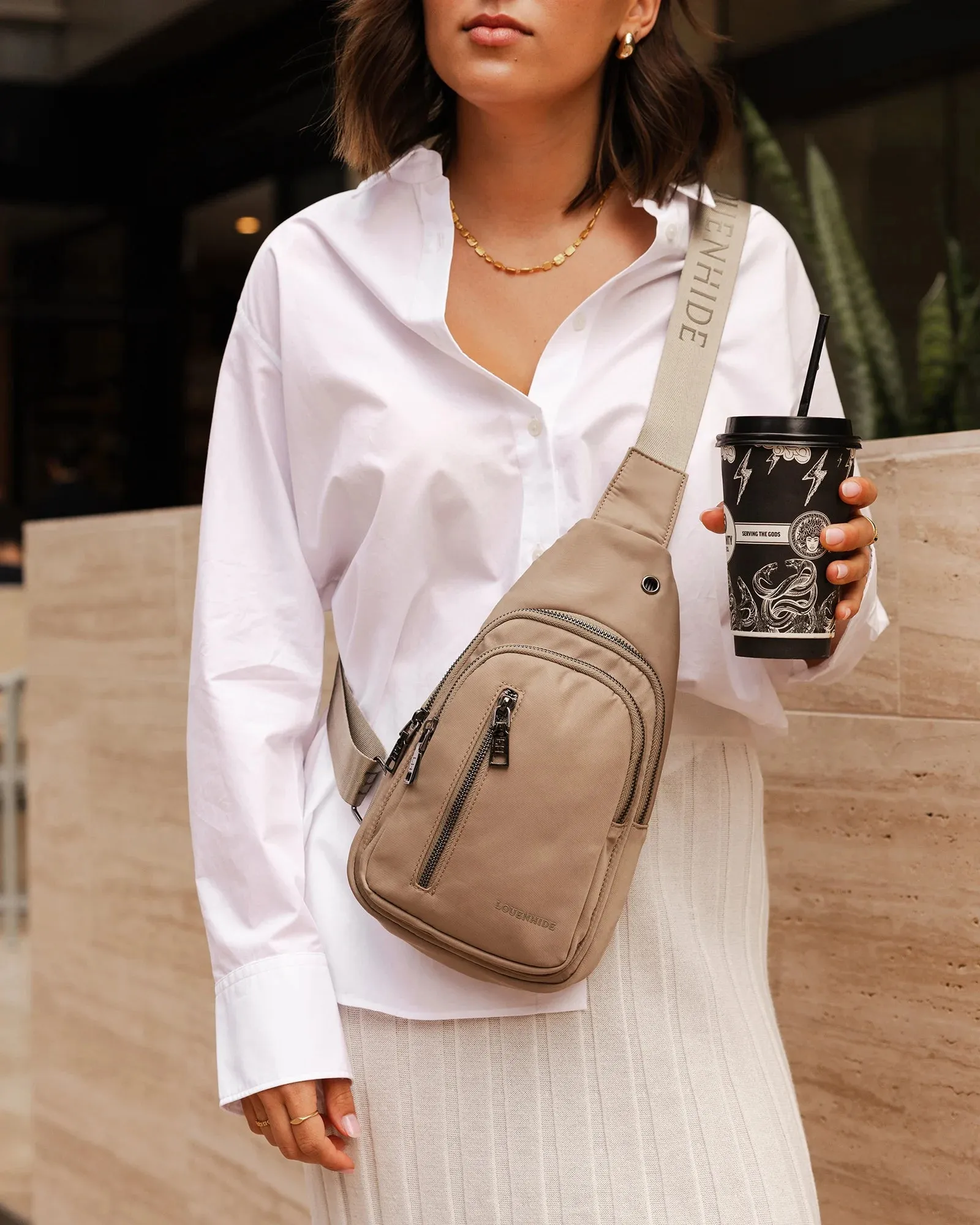 Louenhide Boyd Nylon Sling Bag - Beige sold by Boutique with Grace product image thumbnail 2