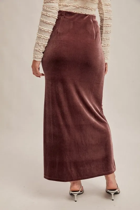 Hem & Thread Velvet Pull On Skirt - Dusty Purple sold by Boutique with Grace product image thumbnail 4