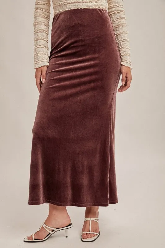 Hem & Thread Velvet Pull On Skirt - Dusty Purple sold by Boutique with Grace product image thumbnail 3