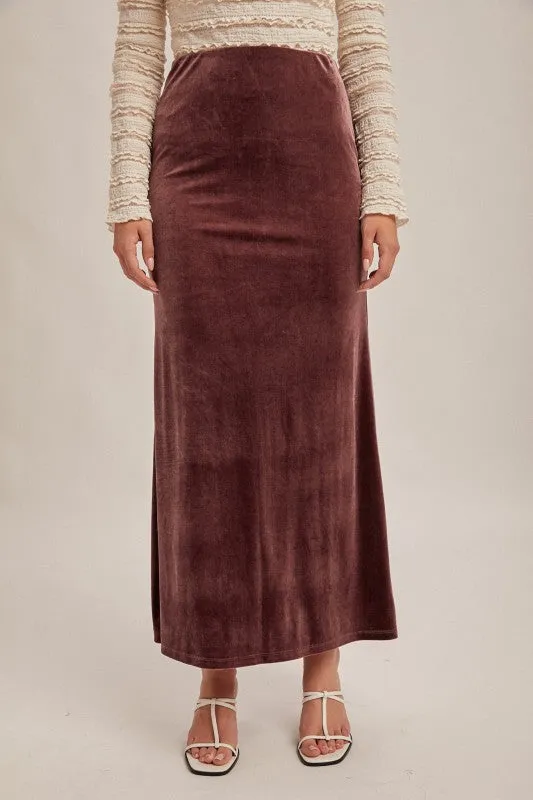 Hem & Thread Velvet Pull On Skirt - Dusty Purple sold by Boutique with Grace product image thumbnail 2